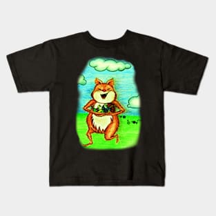 Cat Running with Candy Kids T-Shirt